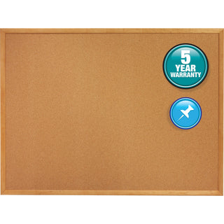 Quartet Classic Series Cork Bulletin Board - 36" Height x 48" Width - Brown Natural Cork Surface - Self-healing, Flexible, Durable - Oak Frame - 1 Each - 