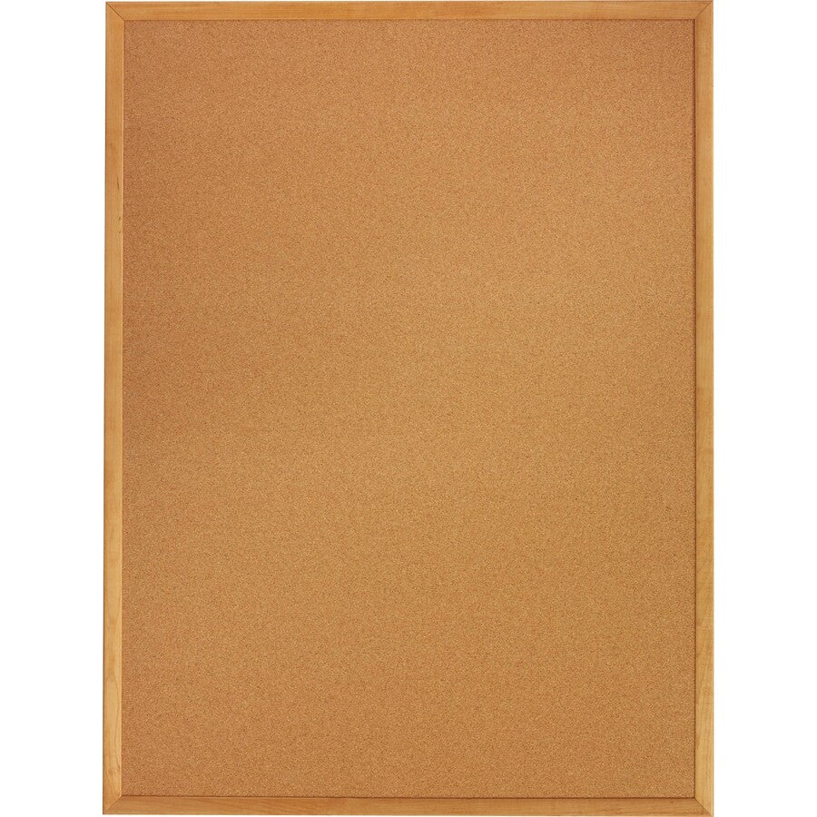 Quartet Classic Series Cork Bulletin Board - 36" Height x 48" Width - Brown Natural Cork Surface - Self-healing, Flexible, Durable - Oak Frame - 1 Each - 