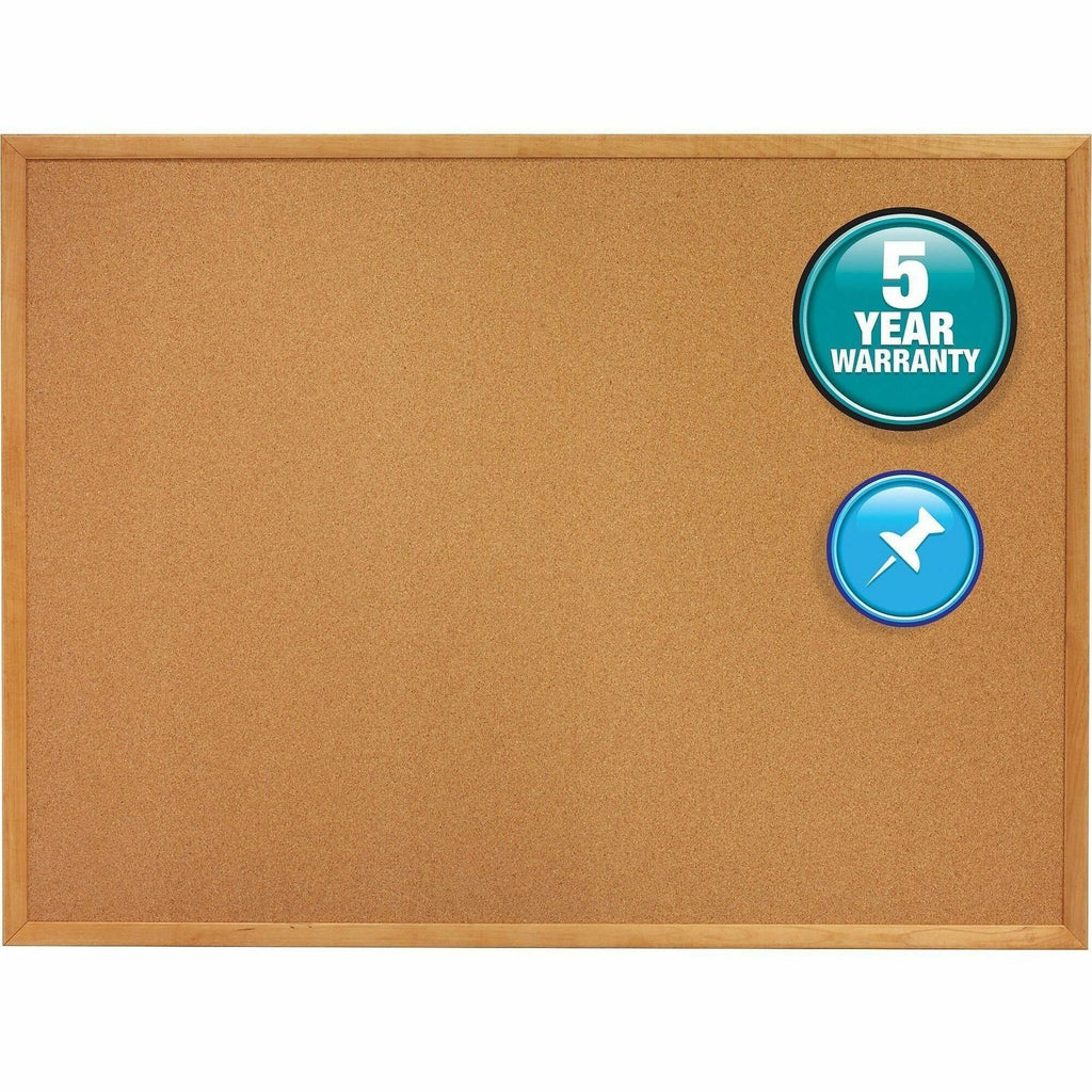 Quartet Classic Series Cork Bulletin Board - 36" Height x 48" Width - Brown Natural Cork Surface - Self-healing, Flexible, Durable - Oak Frame - 1 Each