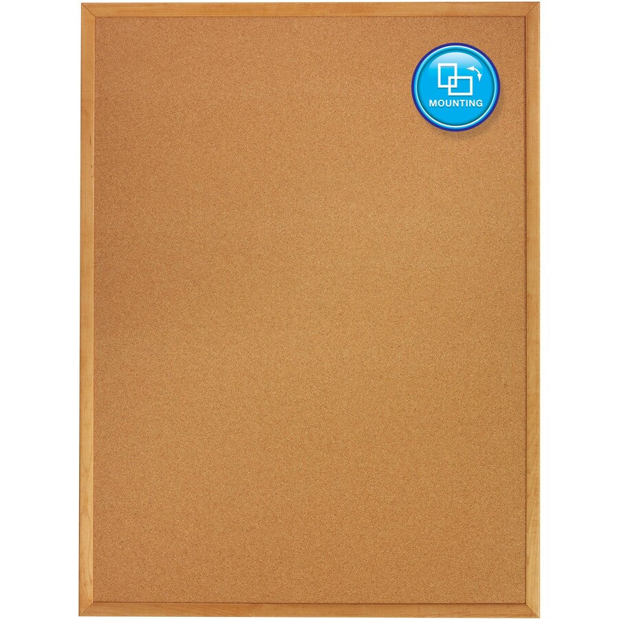 Quartet Classic Series Cork Bulletin Board - 48" Height x 72" Width - Brown Natural Cork Surface - Self-healing, Flexible, Durable - Oak Frame - 1 Each - 