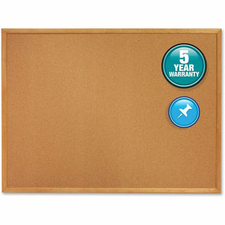 Quartet Classic Series Cork Bulletin Board - 48" Height x 72" Width - Brown Natural Cork Surface - Self-healing, Flexible, Durable - Oak Frame - 1 Each