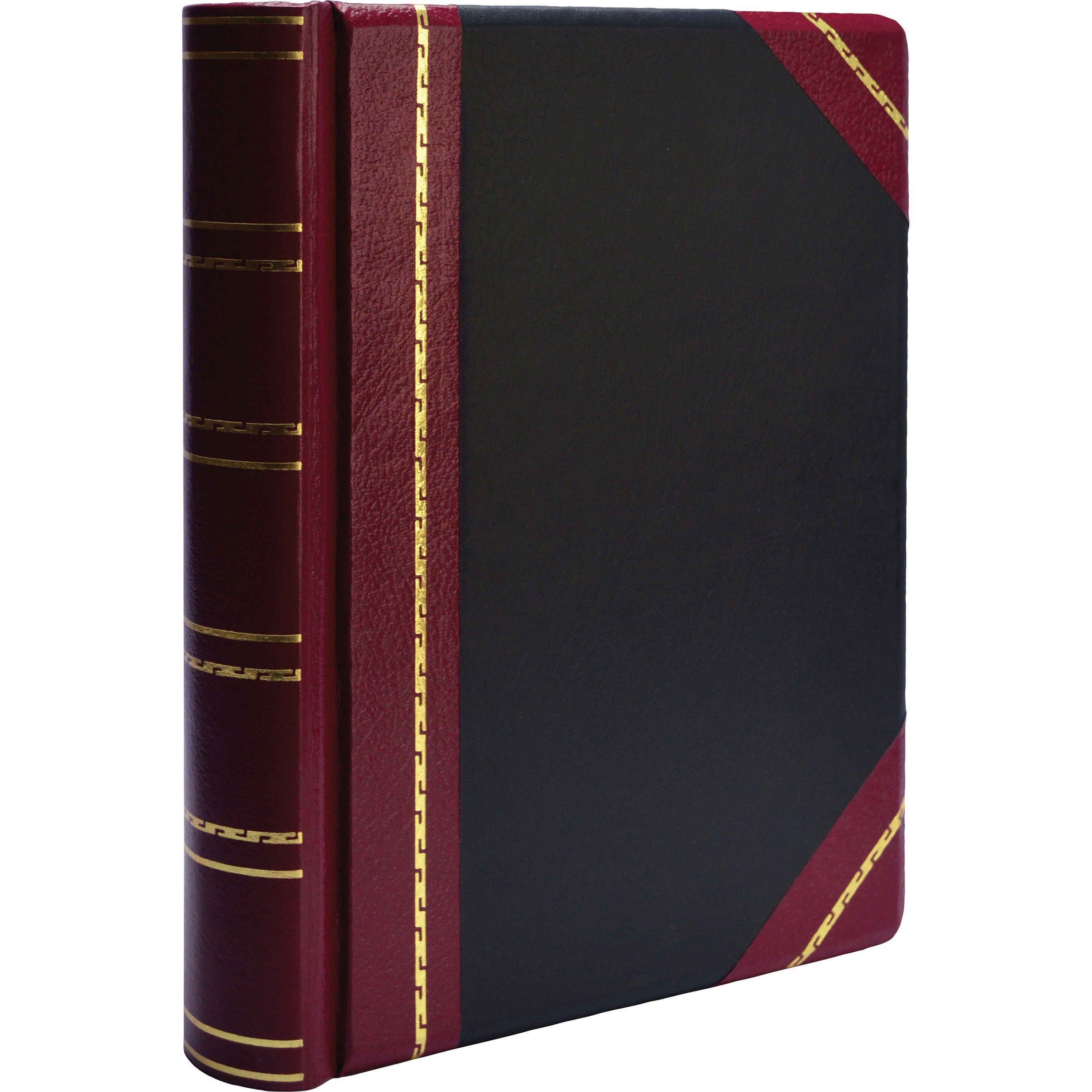 Wilson Jones Minute Book - 500 Sheet(s) - Letter - 8.50" x 11" Sheet Size - Black, Red, Gold Cover - 1 Each - 