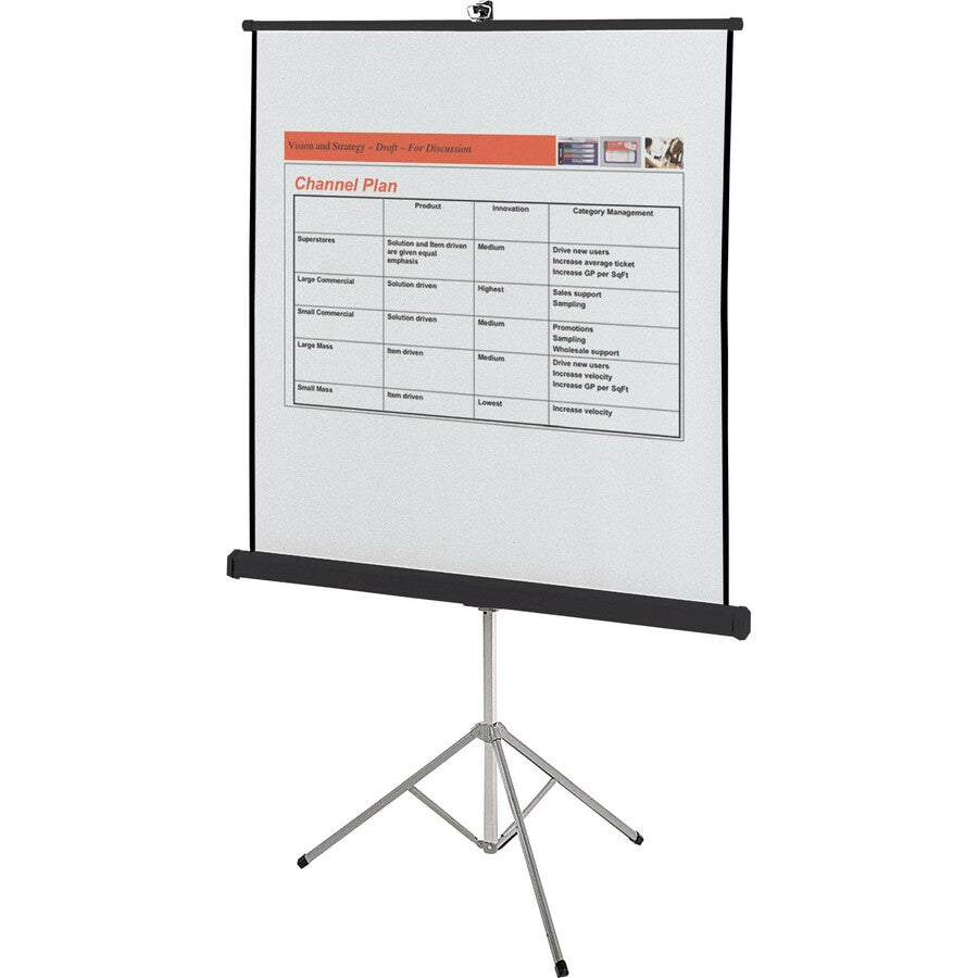 Portable Tripod Projection Screen, 60 x 60, White Matte Finish