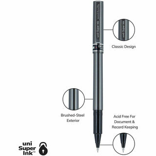 Deluxe Roller Ball Stick Waterproof Pen, Black Ink, Micro, Dozen, Sold as 1 Dozen