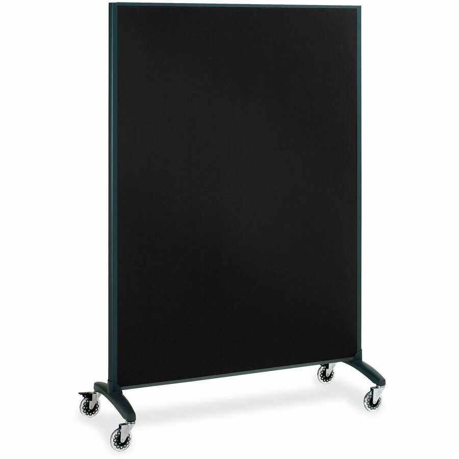 Quartet Motion Room Divider - 48" (4 ft) Width x 72" (6 ft) Height - White Porcelain Surface - Graphite Metal Frame - Magnetic - 1 Each