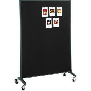 Quartet Motion Room Divider - 48" (4 ft) Width x 72" (6 ft) Height - White Porcelain Surface - Graphite Metal Frame - Magnetic - 1 Each