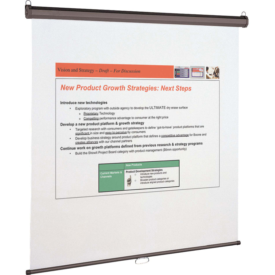 Quartet Manual Projection Screen - 1:1 - Matte White - 96" x 96" - Wall Mount, Ceiling Mount - 