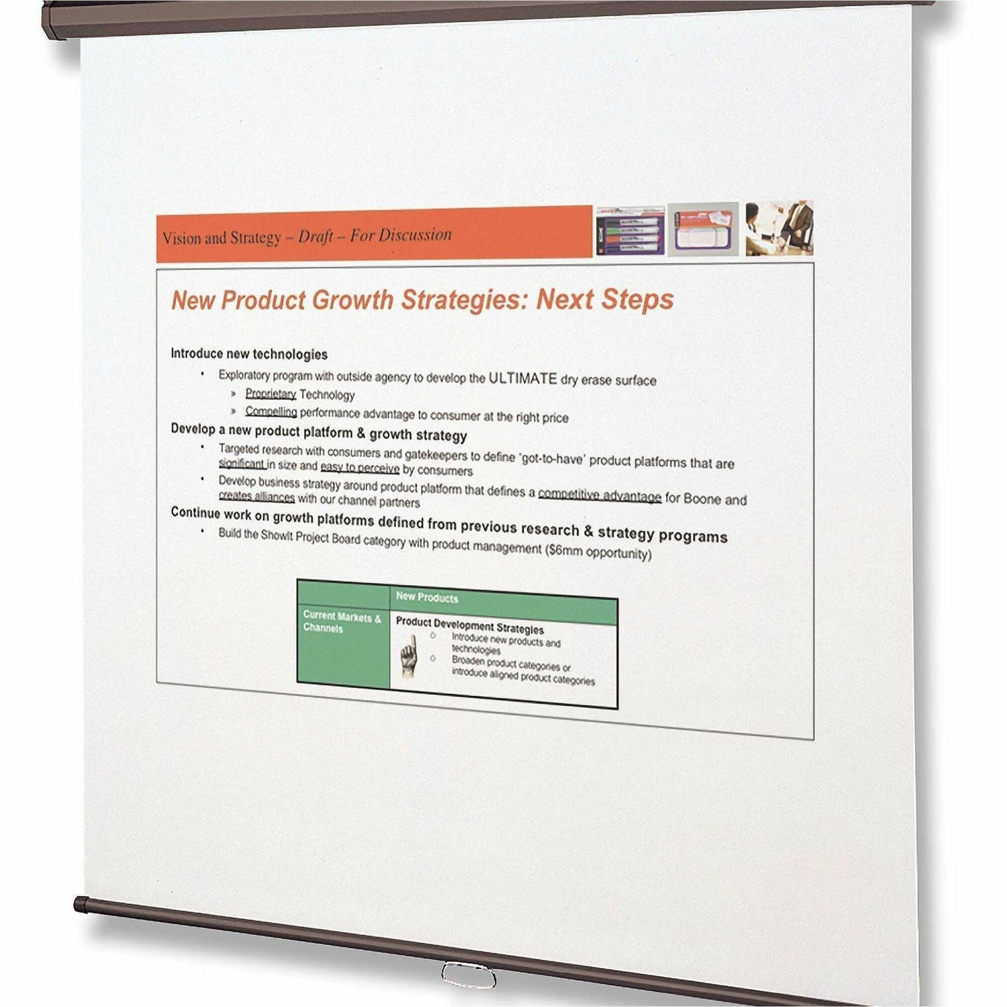 Quartet Manual Projection Screen - 1:1 - Matte White - 96" x 96" - Wall Mount, Ceiling Mount