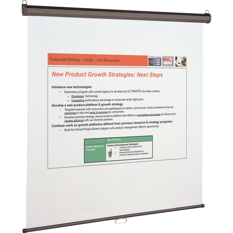 Quartet Manual Projection Screen - 1:1 - Matte White - 96" x 96" - Wall Mount, Ceiling Mount - 