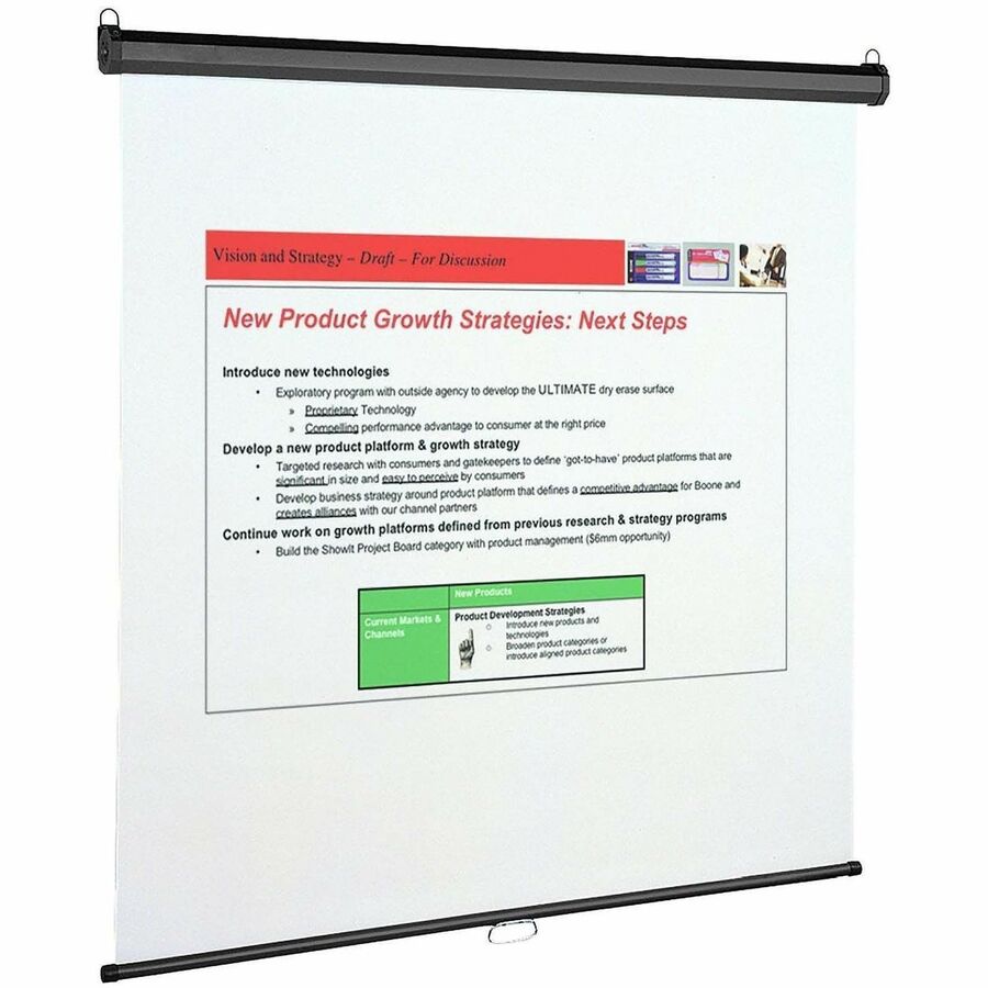 Quartet Manual Projection Screen - 1:1 - Matte White - 96" x 96" - Wall Mount, Ceiling Mount