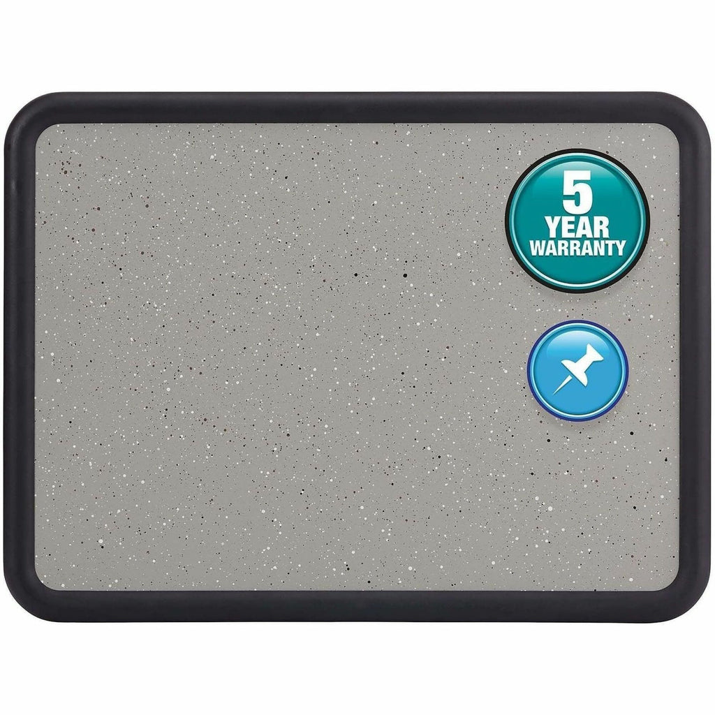 Contour Granite Board, 36 x 24, Granite Gray Surface, Black Plastic Frame