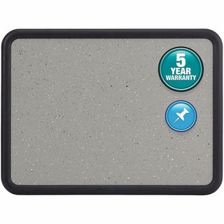 Contour Granite Board, 36 x 24, Granite Gray Surface, Black Plastic Frame
