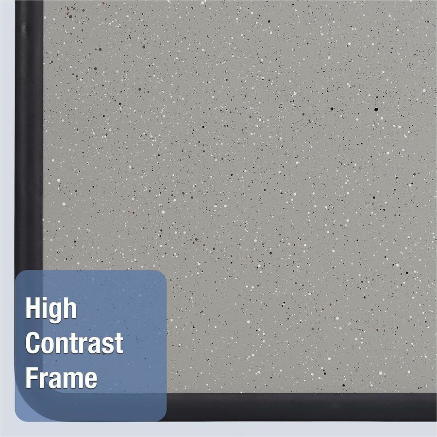 Contour Granite Board, 48 x 36, Granite Gray Surface, Black Plastic Frame