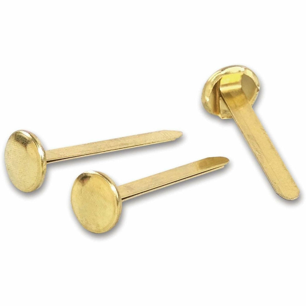 #6 Brass Prong Paper Fasteners, 1.5" Capacity, Brass, 100/Box