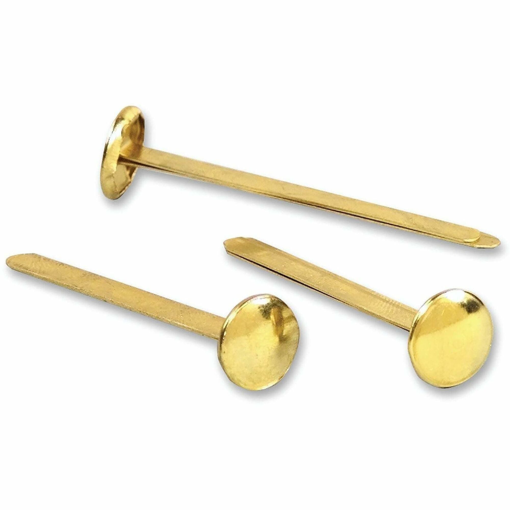 #7 Brass Prong Paper Fasteners, 2" Capacity, Brass, 100/Box