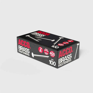 #7 Brass Prong Paper Fasteners, 2" Capacity, Brass, 100/Box