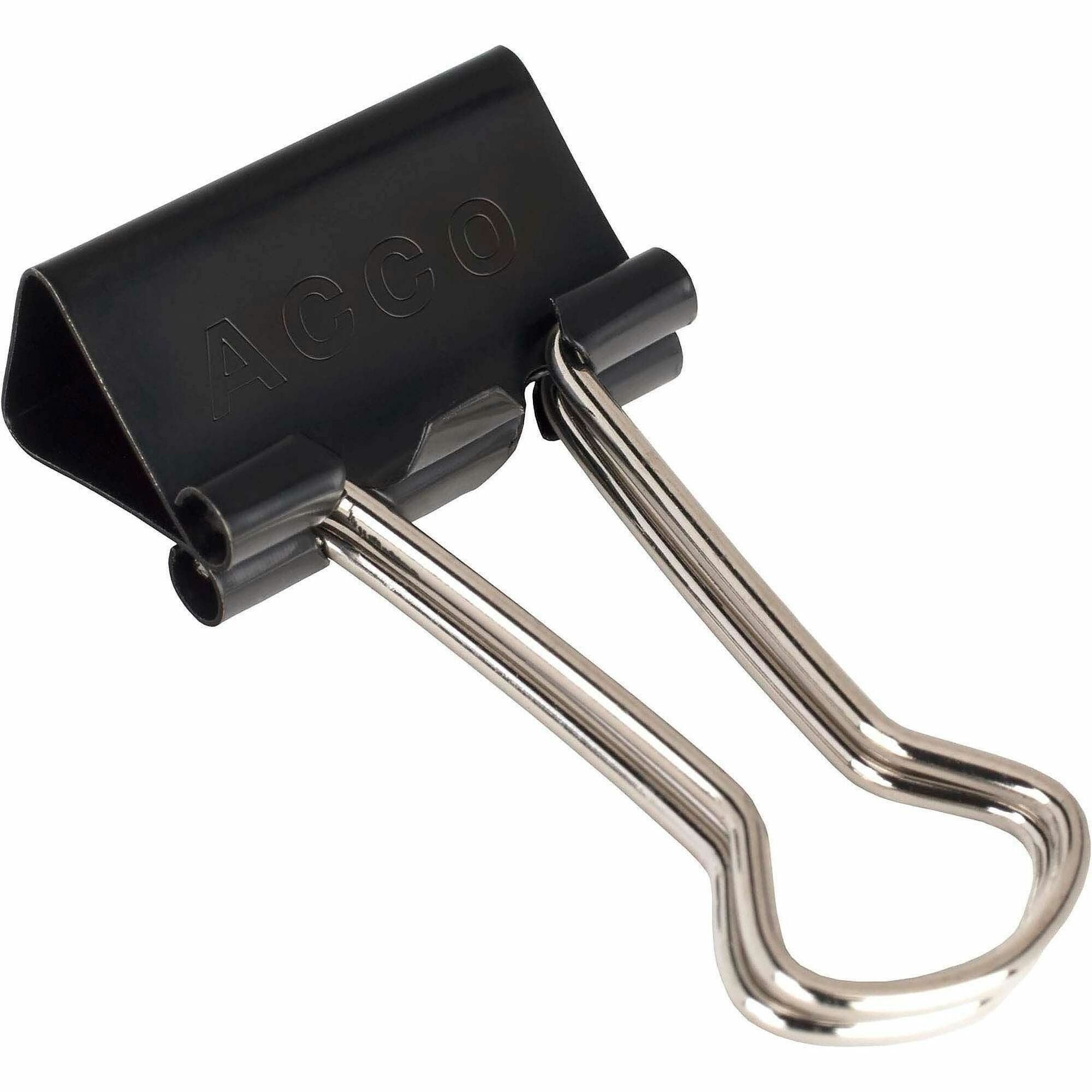 Binder Clips, Small, Black/Silver, Dozen