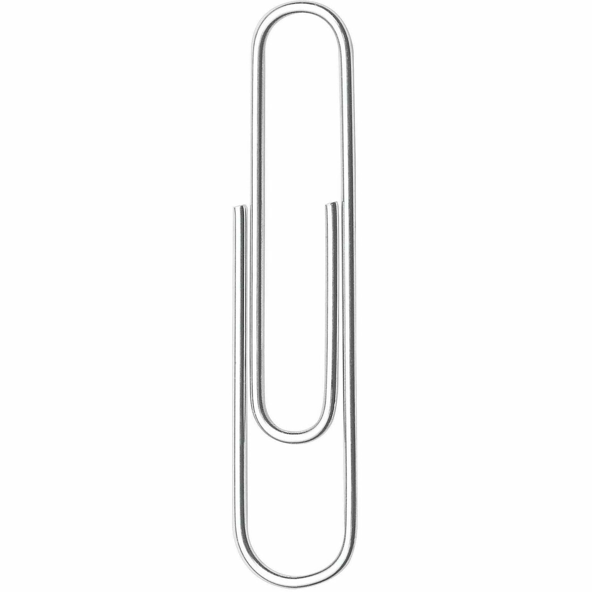 ACCO Premium Paper Clips - No. 1 - 10 Sheet Capacity - Galvanized, Corrosion Resistant - 10 / Pack - Silver - Metal, Zinc Plated