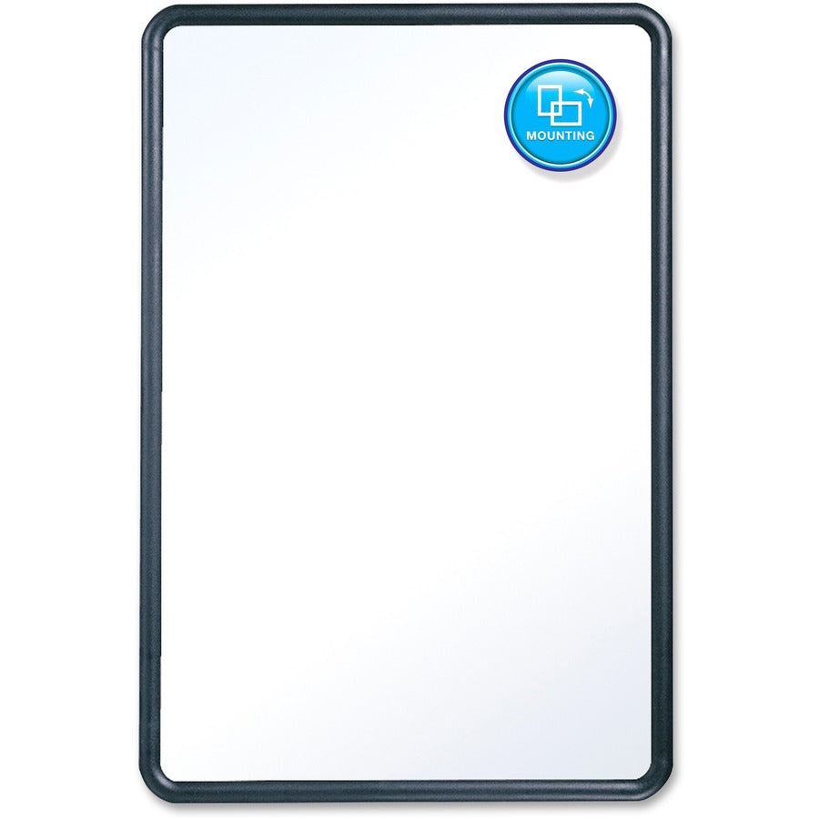 Quartet Contour Whiteboard - 36" (3 ft) Width x 24" (2 ft) Height - White Melamine Surface - Black Plastic Frame - Rectangle - Horizontal/Vertical - 1 Each - 