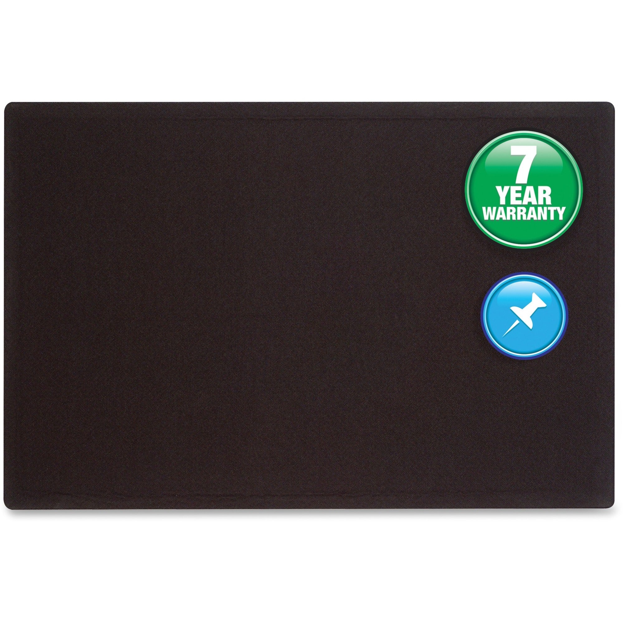 Oval Office Fabric Bulletin Board, 36 x 24, Black Surface