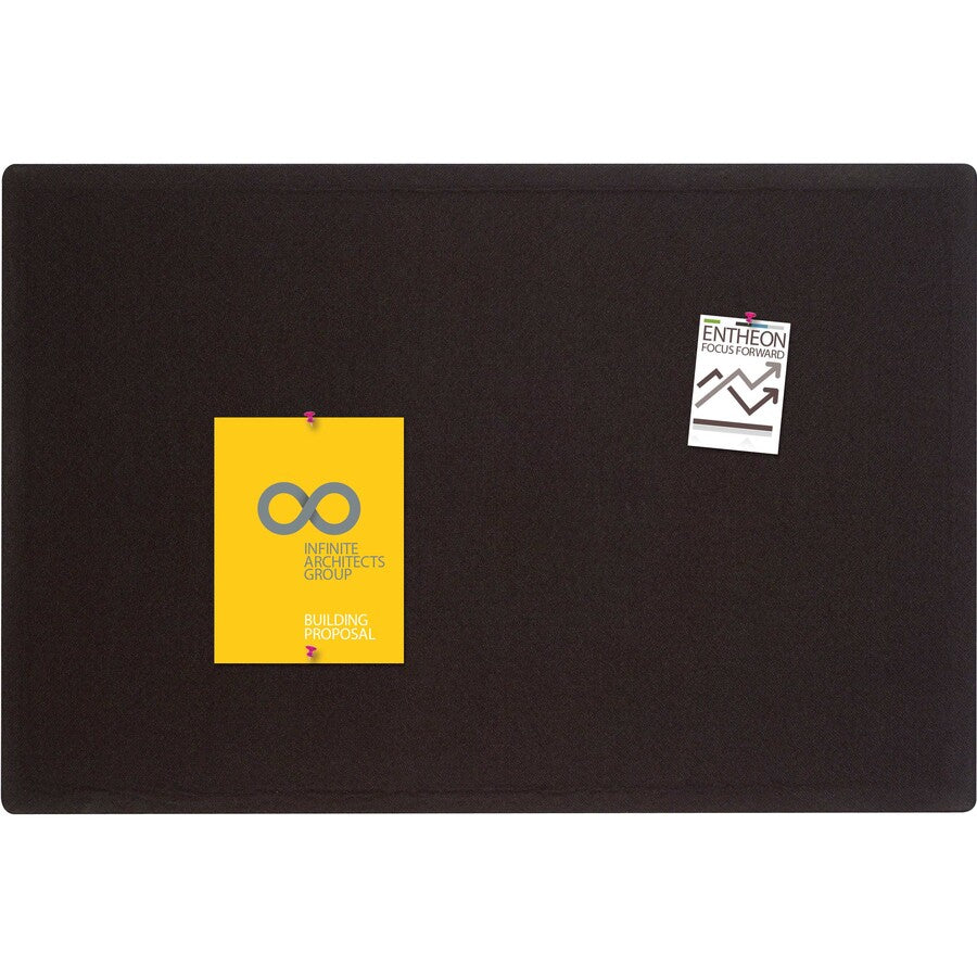 Oval Office Fabric Board, 48 x 36, Black Surface
