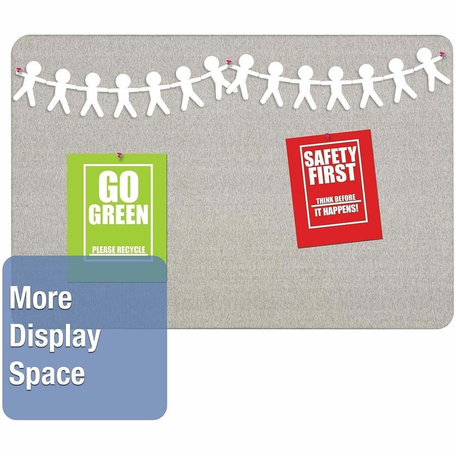 Oval Office Fabric Board, 48 x 36, Gray Surface