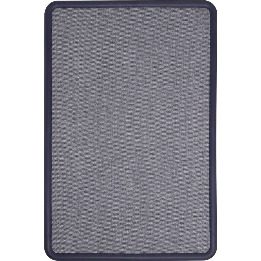 Contour Fabric Bulletin Board, 48 x 36, Light Blue Surface, Navy Blue Plastic Frame