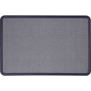Contour Fabric Bulletin Board, 48 x 36, Light Blue Surface, Navy Blue Plastic Frame