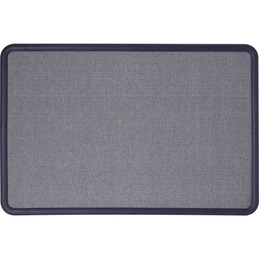Contour Fabric Bulletin Board, 48 x 36, Light Blue Surface, Navy Blue Plastic Frame