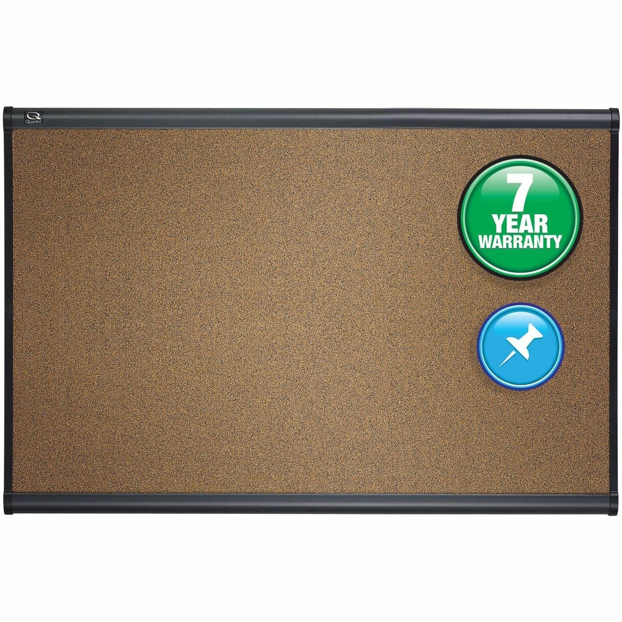Prestige Colored Cork Bulletin Board, 36 x 24, Brown Surface, Graphite Gray Fiberboard/Plastic Frame