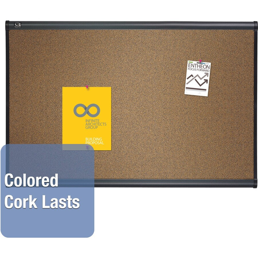 Prestige Bulletin Board, Brown Graphite-Blend Surface, 48 x 36, Graphite Gray Aluminum Frame