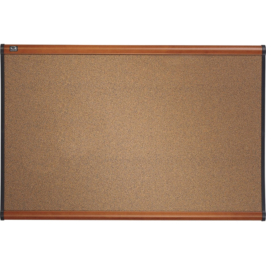 Prestige Colored Cork Bulletin Board, 48 x 36, Brown Surface, Light Cherry Fiberboard/Plastic Frame