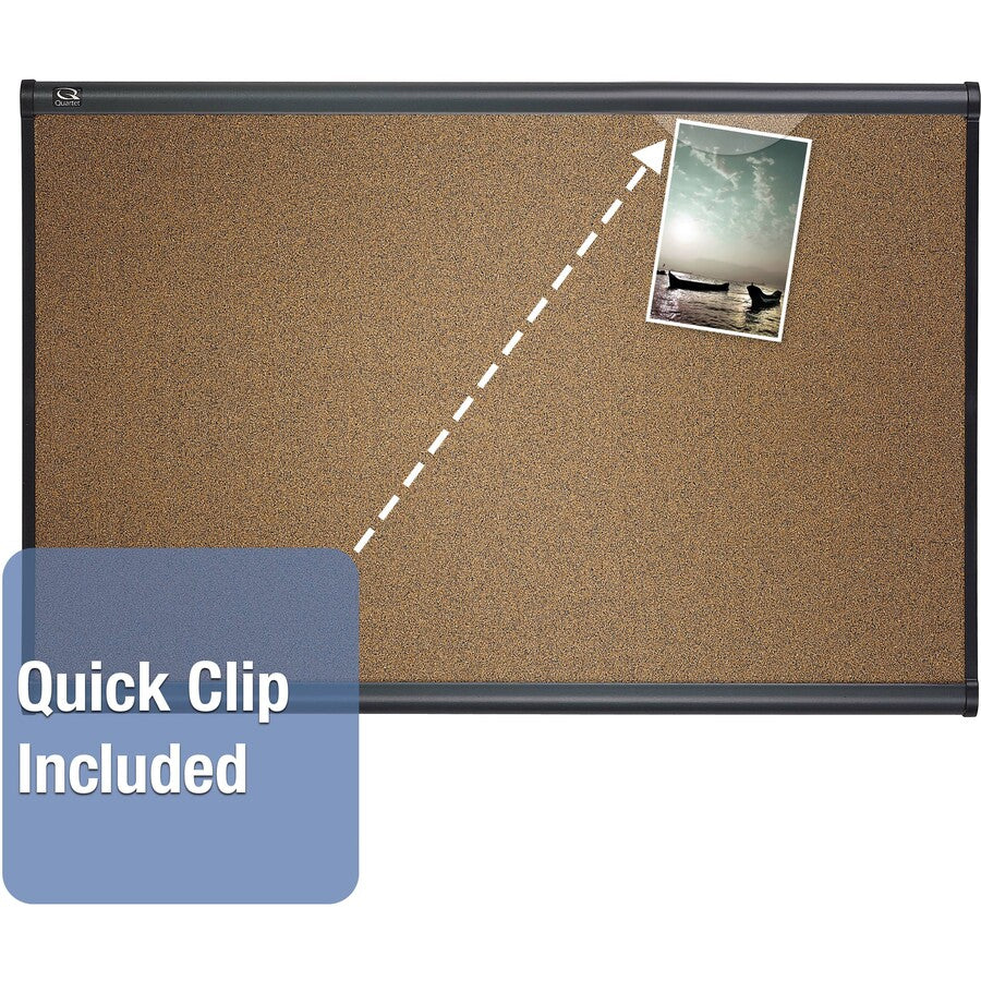 Quartet Prestige Bulletin Board - 48" Height x 72" Width - Brown Cork Surface - Self-healing, Durable - Graphite Frame - 1 Each
