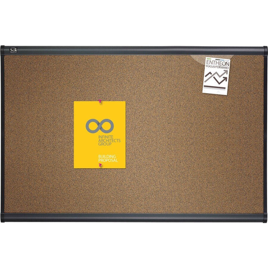 Quartet Prestige Bulletin Board - 48" Height x 72" Width - Brown Cork Surface - Self-healing, Durable - Graphite Frame - 1 Each