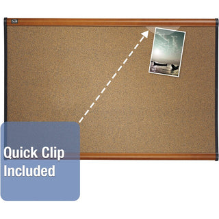 Prestige Colored Cork Bulletin Board, 72 x 48, Brown Surface, Light Cherry Fiberboard/Plastic Frame