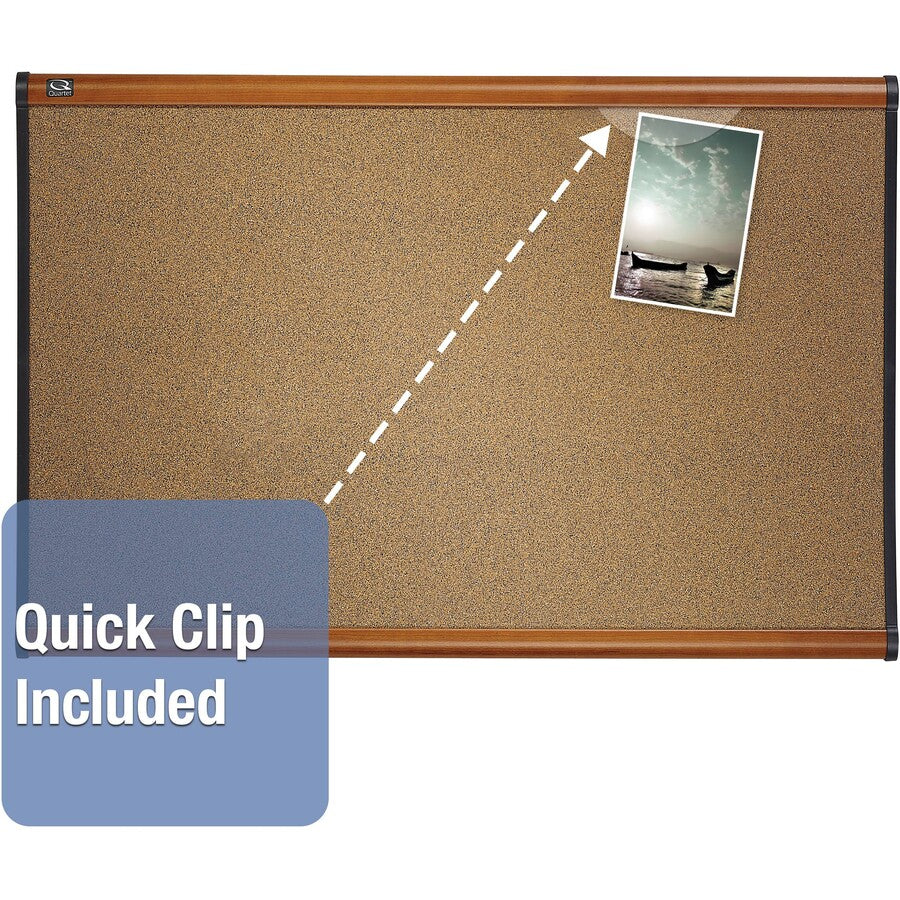 Prestige Colored Cork Bulletin Board, 72 x 48, Brown Surface, Light Cherry Fiberboard/Plastic Frame
