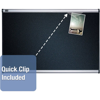 Prestige Black Embossed Foam Bulletin Board, 48 x 36, Black Surface, Silver Aluminum/Plastic Frame
