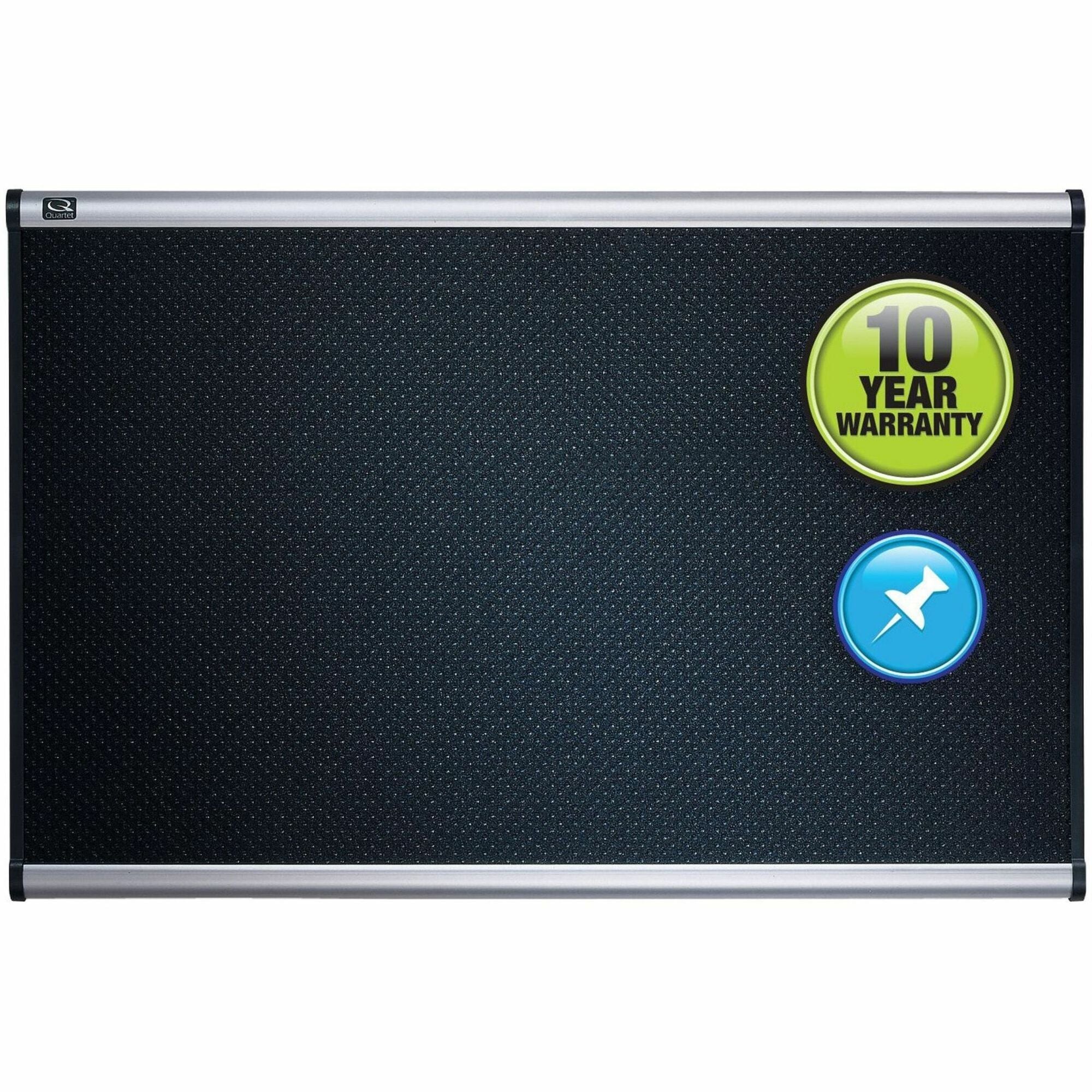Prestige Embossed Foam Bulletin Board, 72 x 48, Black Surface, Silver Aluminum Frame