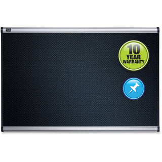 Prestige Embossed Foam Bulletin Board, 72 x 48, Black Surface, Silver Aluminum Frame