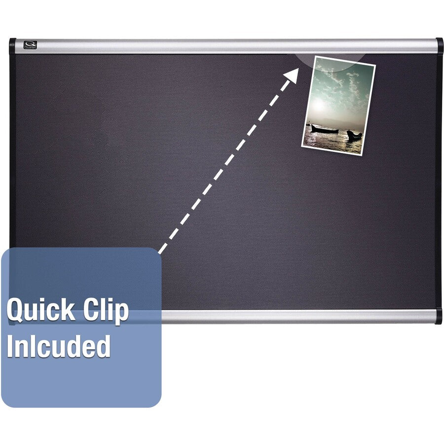 Quartet Prestige Diamond Mesh Bulletin Board - 36" Height x 48" Width - Gray Fabric Surface - Self-healing, Fade Resistant - Silver Aluminum Frame - 1 Each - 