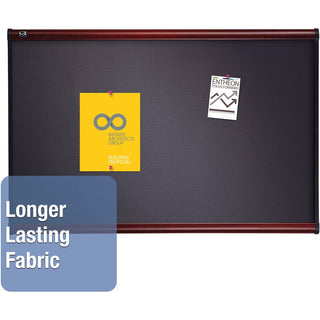 Quartet Prestige Diamond Mesh Bulletin Board - 36" Height x 48" Width - Gray Fabric Surface - Self-healing, Fade Resistant - Mahogany Frame - 1 Each