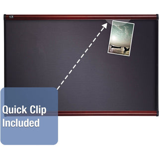Quartet Prestige Diamond Mesh Bulletin Board - 36" Height x 48" Width - Gray Fabric Surface - Self-healing, Fade Resistant - Mahogany Frame - 1 Each
