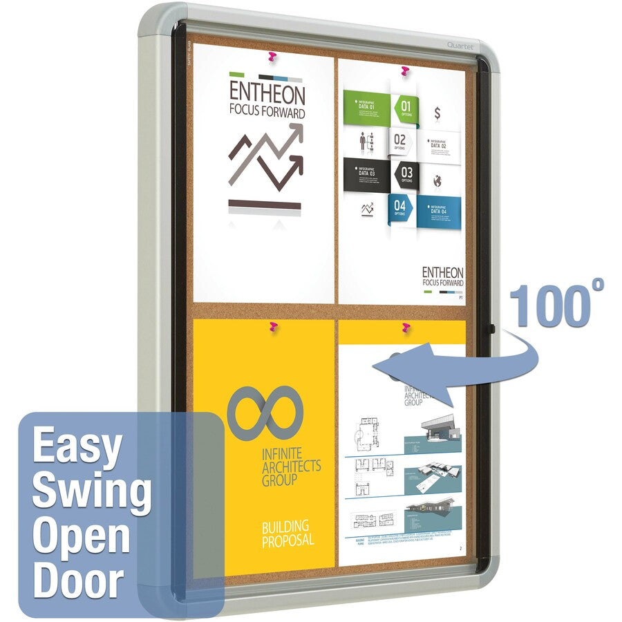 Quartet Prestige Diamond Mesh Bulletin Board - 36" Height x 48" Width - Gray Fabric Surface - Self-healing, Fade Resistant - Mahogany Frame - 1 Each