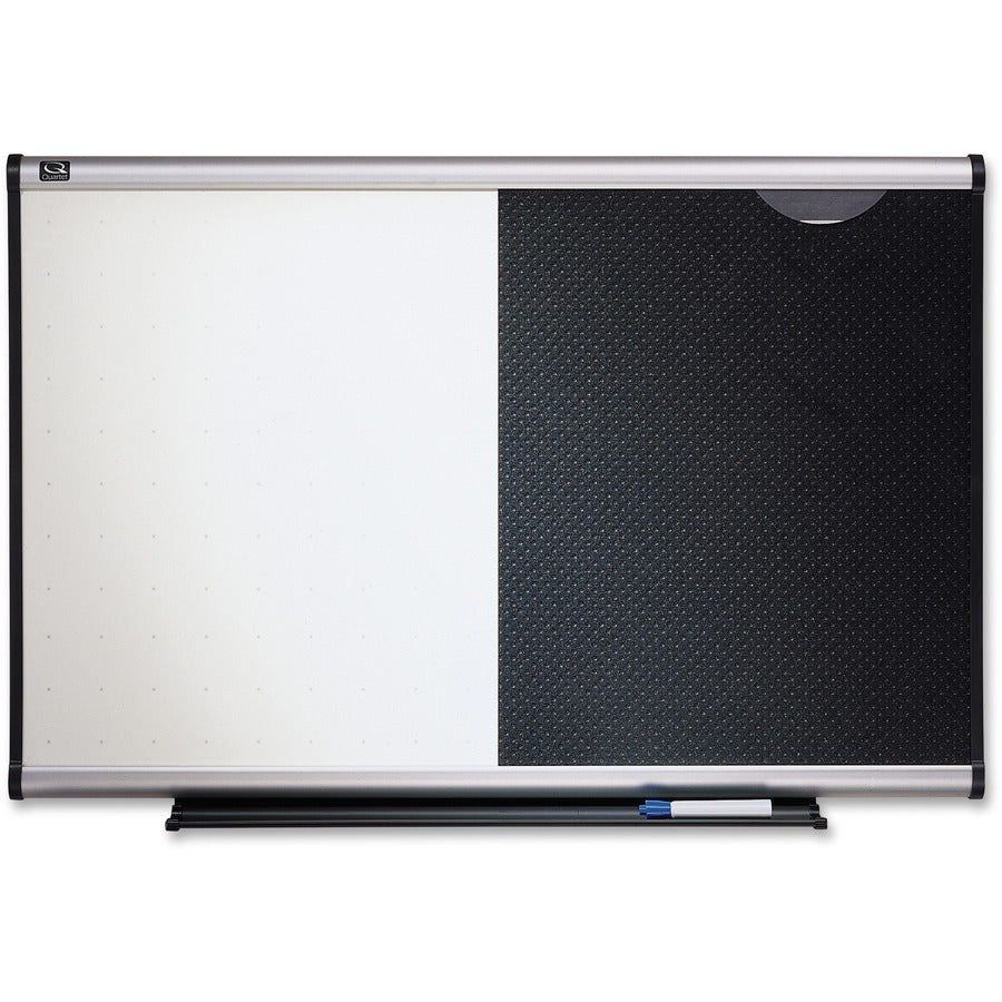 quartet-prestige-combination-board-36-3-ft-width-x-24-2-ft-height-black-foam-surface-silver-aluminum-frame-horizontal-1-each_qrtbte643a - 5