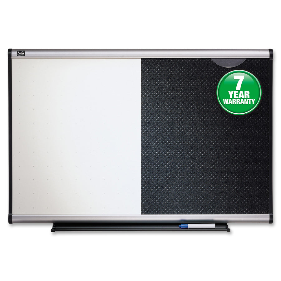 quartet-prestige-combination-board-36-3-ft-width-x-24-2-ft-height-black-foam-surface-silver-aluminum-frame-horizontal-1-each_qrtbte643a - 3