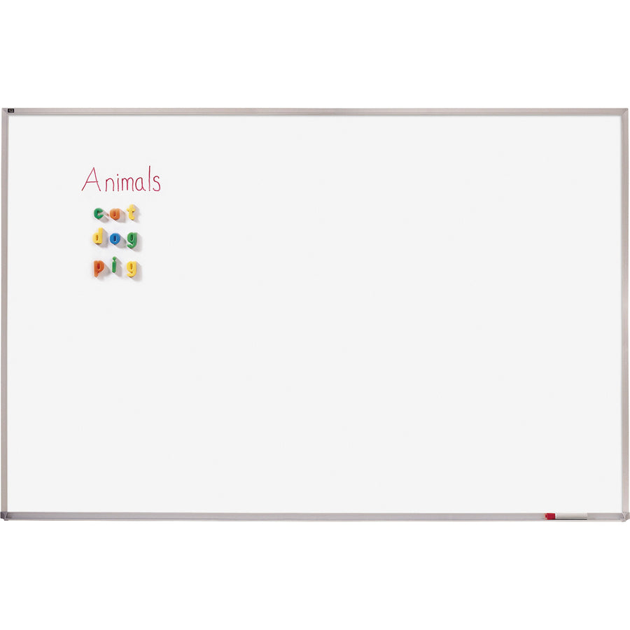 Quartet Whiteboard - 48" (4 ft) Width x 72" (6 ft) Height - White Melamine Surface - Silver Aluminum Frame - Horizontal - 1 Each - 