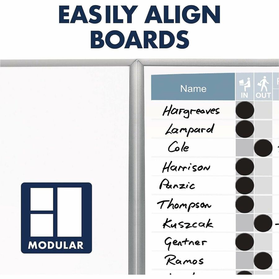 Matrix Magnetic Boards, 48 x 31, White Surface, Silver Aluminum Frame