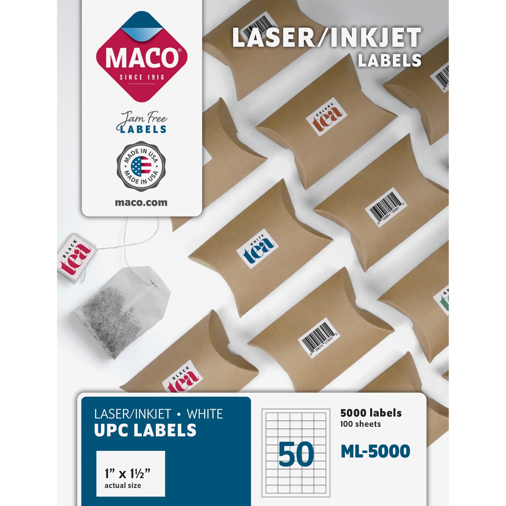 maco-laser-ink-jet-white-upc-labels-1-width-x-1-1-2-length-permanent-adhesive-rectangle-laser-inkjet-white-50-sheet-5000-box-lignin-free_macml5000 - 1