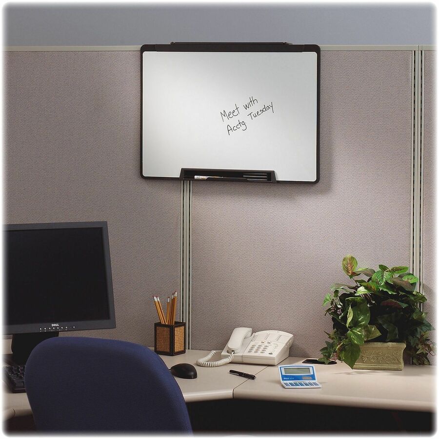 Motion Portable Dry Erase Marker Board, 36 x 24, White Surface, Black Plastic Frame