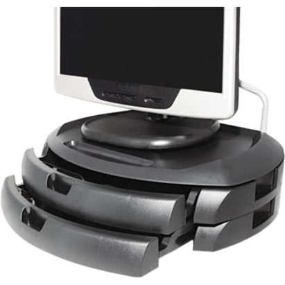 LCD Monitor Stand, 18" x 12.5" x 5", Black, Supports 35 lbs